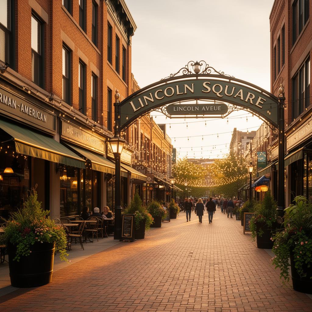 Lincoln Square Chicago neighborhood storefronts and residential charm